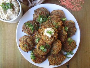 RED LENTIL AND POTATO FRITTERS